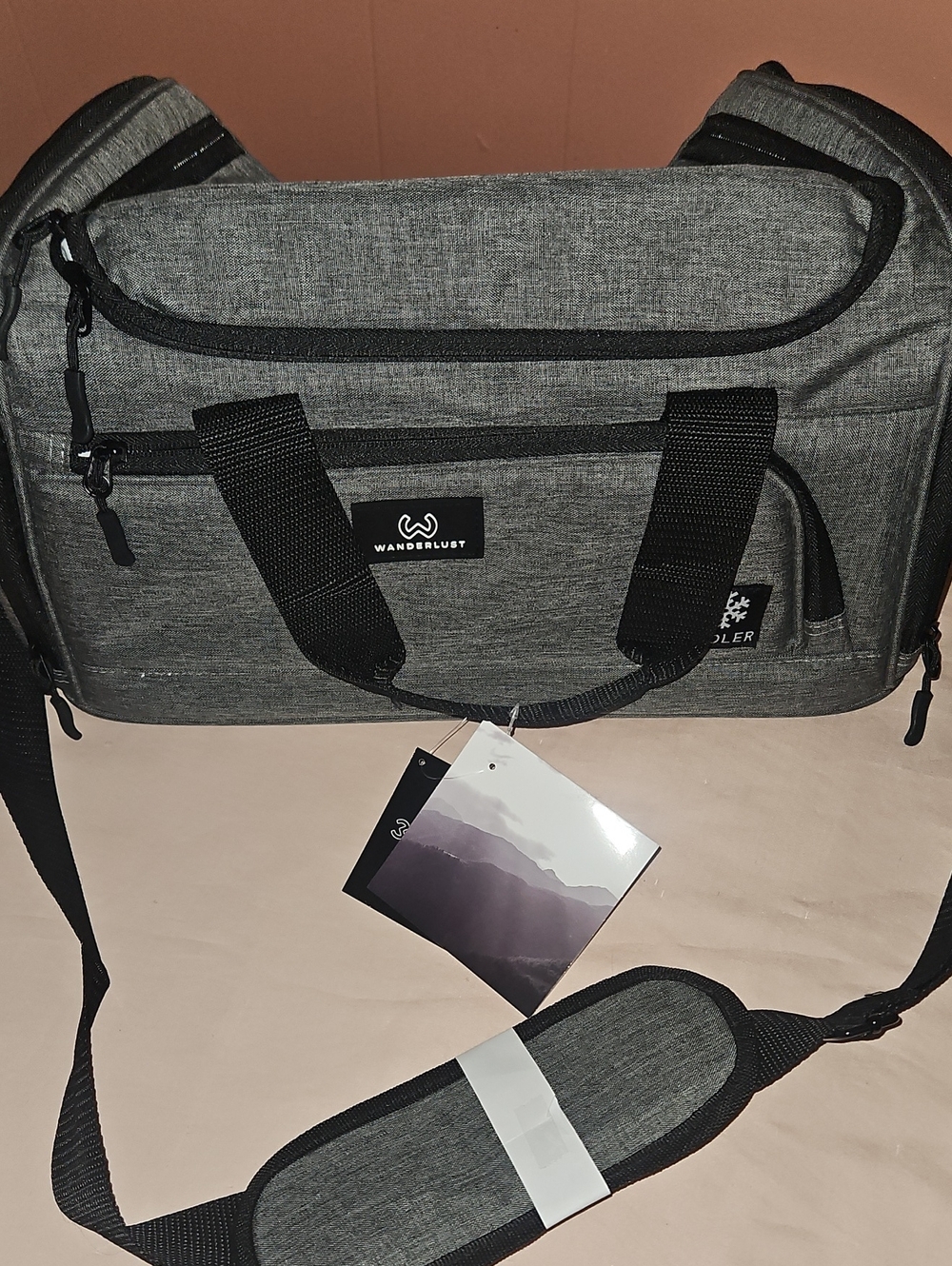 WANDERLUST  Gray Travel Duffel Cooler  Bag - Convertible Shoulder & Hand Carry